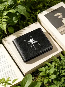 Dark Spider Print High-Quality Men's Wallet, Card Slot, Coin Purse, Credit Card Holder, Multi-Functional Business Wallet, Perfect Holiday Gift