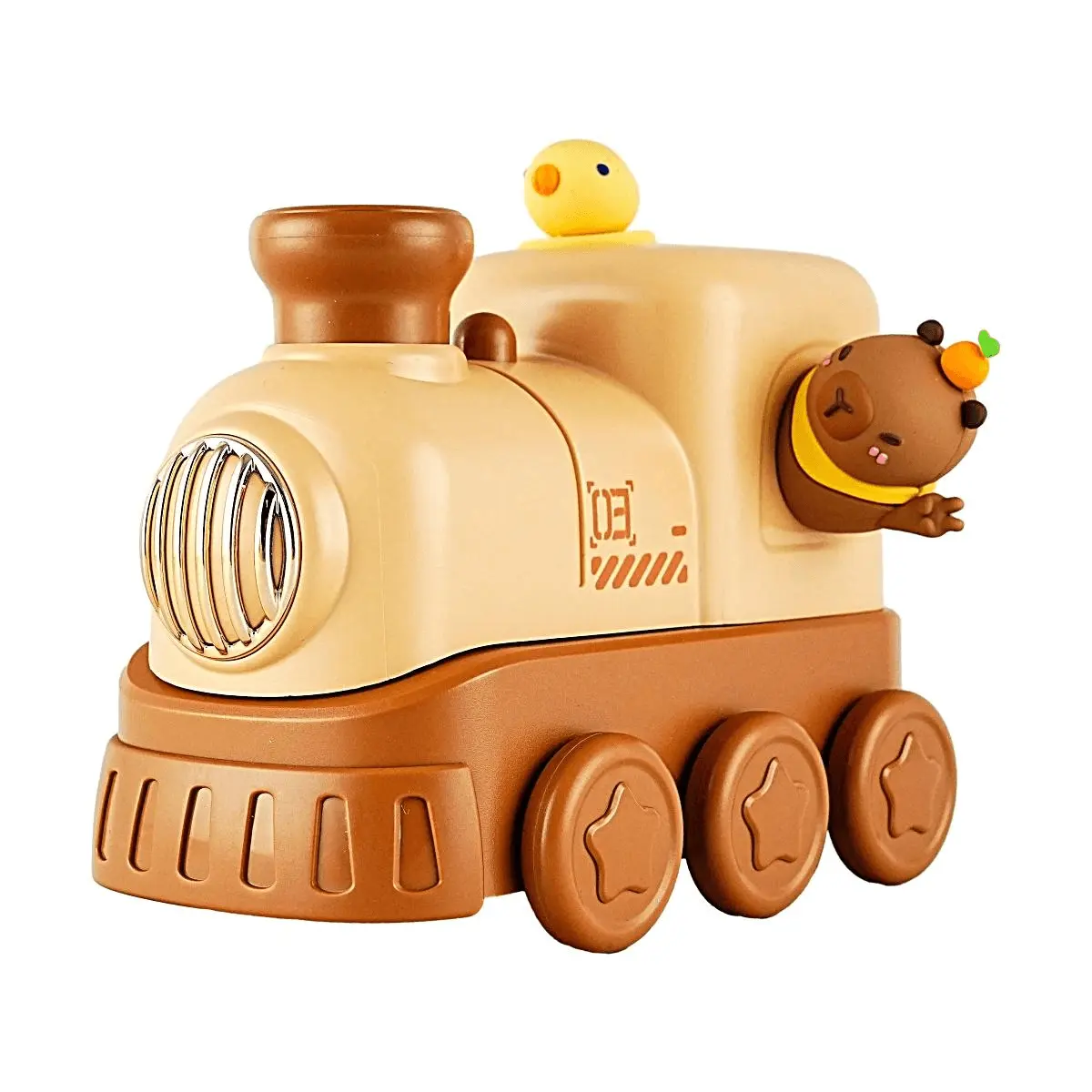 Golden Lion Train Humidifier, USB Mini Desk Humidifier for Home & Office, Coffee Color, 14.7x10.5x12.7cm