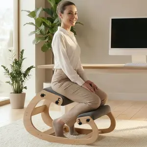 Ergonomic kneeling chair with adjustable seat — knee chair for posture correction and rocking stool for desk use — back pain relief for home office, supports up to 250 lbs, 5‑year warranty