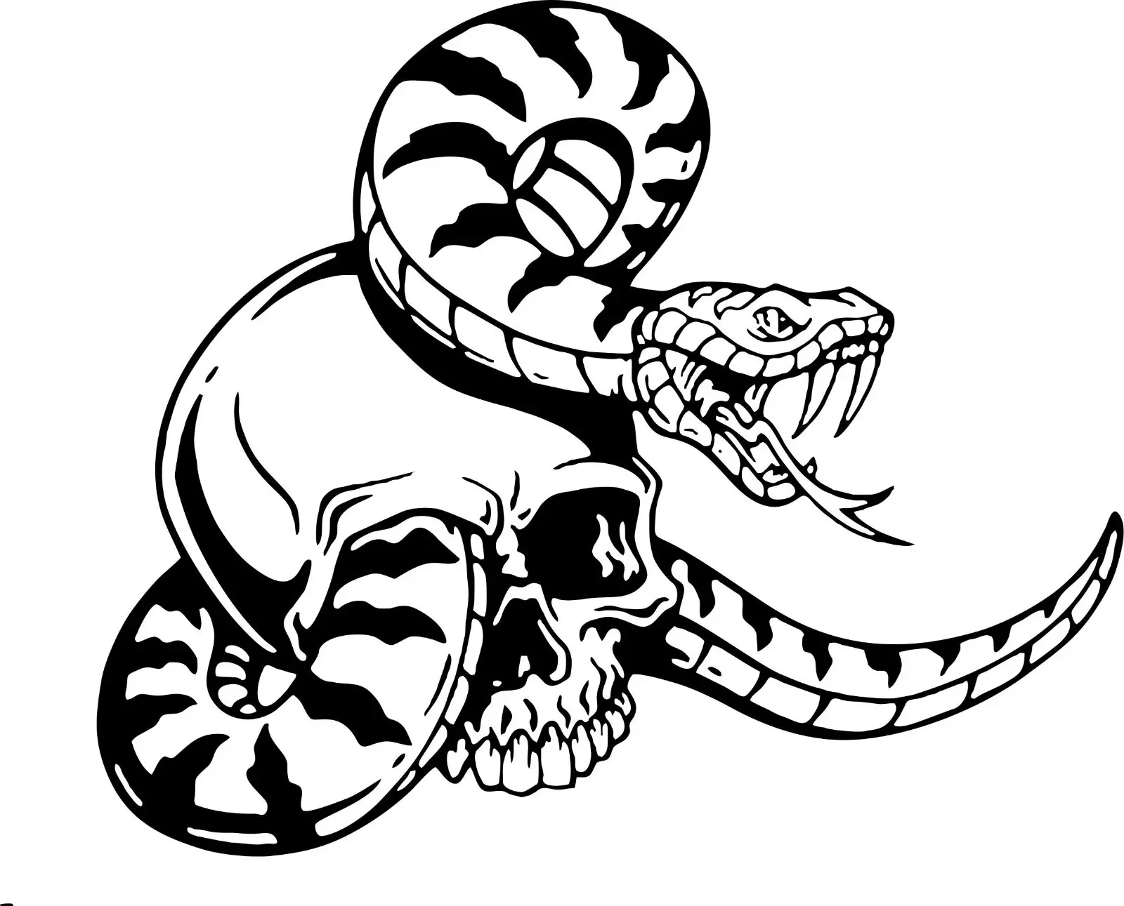 High Quality Snake Skull Serpent Vinyl Decal Sticker - 1 Size, 6-Year Durability, for Car Windows, Flat Surfaces (Car, Truck, Laptop)