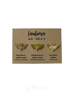 LAULIMA - Na 'Oka'i Moth Pin Set Gold
