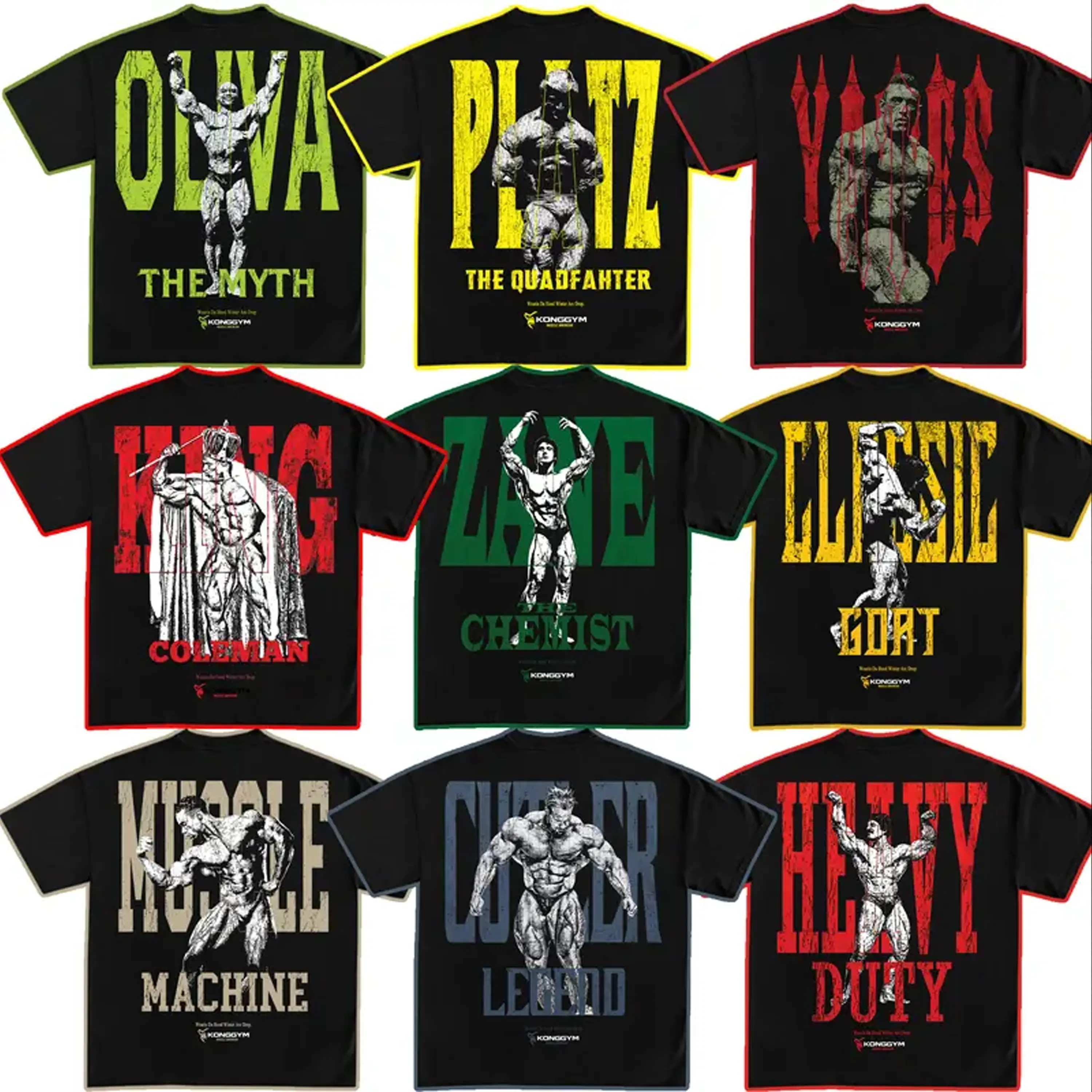 [Collection] Legendary Bodybuilder Graphic Tee, Hardcore Gym Motivation T-Shirt, Mr Olympia Champions Workout Apparel, Vintage Bodybuilding Pump Cover Top, Unisex Casual Black Short Sleeve Shirt, Heavy Weightlifting Gear
