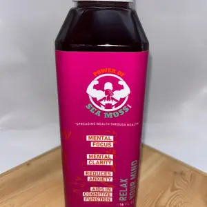 Power of Sea Moss Relax Your Mind Herbal Tea - 16 FL OZ - Promotes Mental Focus Clarity Reduces Anxiety & Aids Cognitive Function