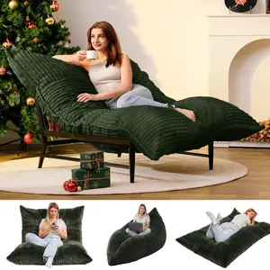 【Christmas Gifts】4 in 1 Bean Bag Chair Lazy Sofa Chair with Base, Convertible Bean Bag Floor Cushion , Comfy Boneless Couch, Comfortable Recliner Sofa Bed with Removable Upholstery for Living Room, Bedroom