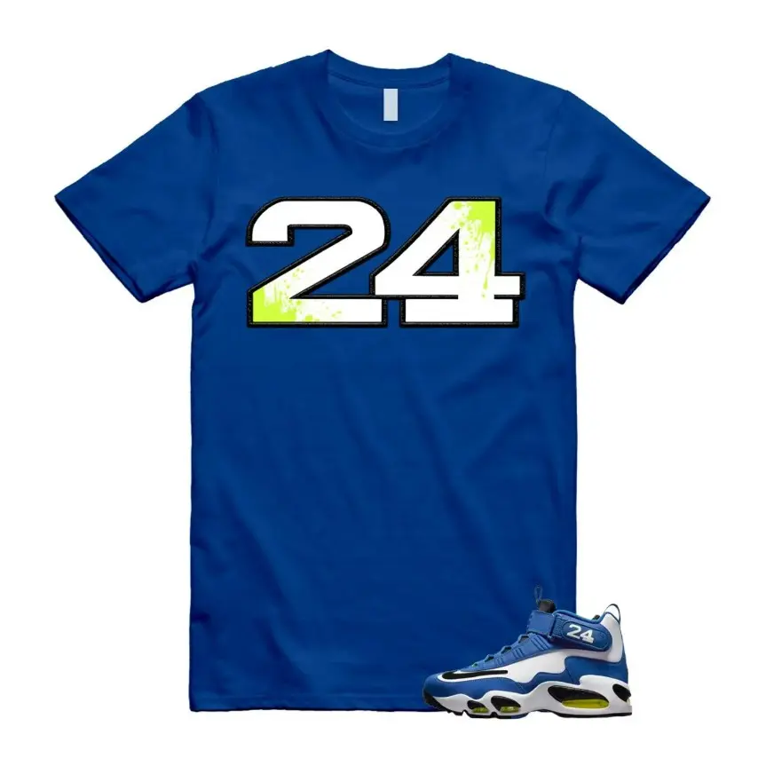 Royal Blue Griffey Max 1 Varsity Matching Shirt, Griffey Max 1 Varsity Shirt, Sneaker Outfit Tee, 100% Cotton, Comfortable Streetwear for Men