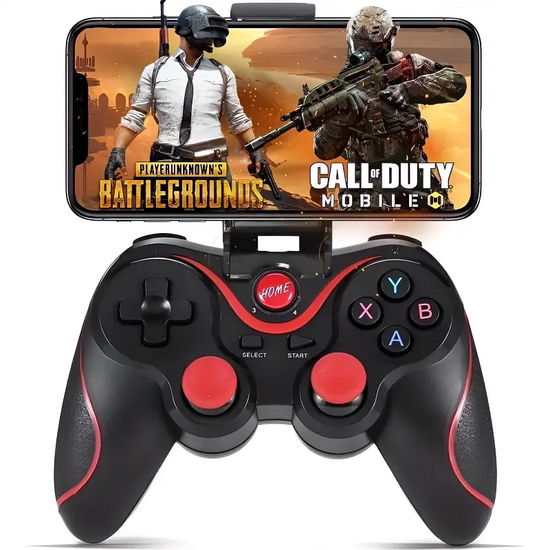 Wireless Gaming Controller, Multi-Device Game Accessory with Plug Grip Holder, Compatible with PC, Mobile Smartphone, Android, iOS, TV, VR