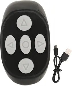 Page Turner, Fingertip Bluetooth Remote Control, Video Scrolling Ring and Camera Shutter Remote for, for iOS 15.0, for Android (Black)