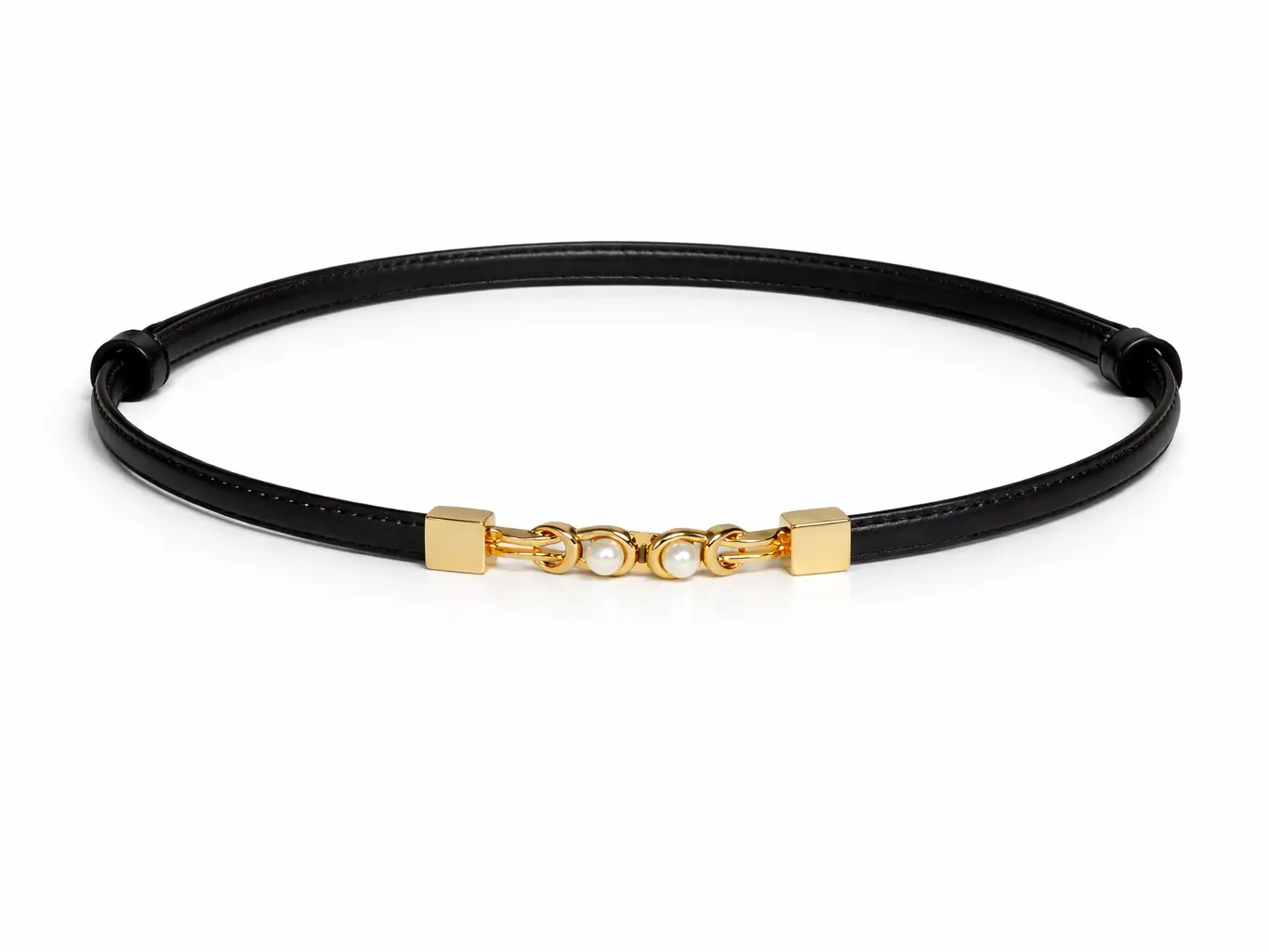 Elegant Slim Double-Wrap Polished Waist Cincher Belt in High-Quality Faux Leather