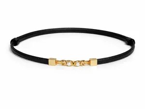 Elegant Slim Double-Wrap Polished Waist Cincher Belt in High-Quality Faux Leather