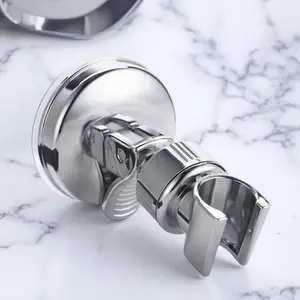 Tool-Free Suction Cup Shower Head Holder Shelf - ABS Anti-Slip Rustproof, 360° Rotating Adjustable Angle, Waterproof Slidable Mount, Universal Fit for All Shower Systems
