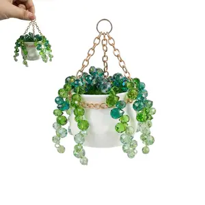 Suncatchers Kits, Handmade Beaded Terracotta Suncatcher, String of Pearls Car Charm, Crystal Rearview Mirror Hanging Ornament, Boho Plant Decor, Window Sun Catcher Gift