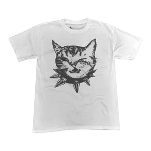 Vintage Cat Choker Shirt, Retro Streetwear Shirts, Funny Cat, Crew Neck, Menswear Top, Womenswear Top Underwear Streetwear