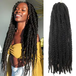 8Pack Mary Twist Braiding Hair 24 Inch CoCo Twist Hair Long Cuban Twist Hair Afro Kinky Curly Twist Crochet Hair Synthetic Braids Mini Twist Hairstyles Extensions (24 Inch 8packs, 1B)