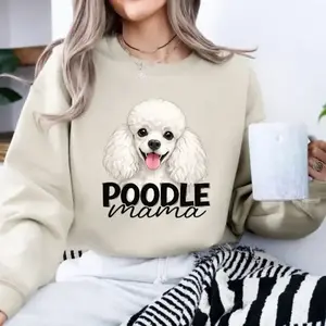 Poodle Mama Sweatshirt, Cute Poodle Dog Mom Shirt, Funny Dog Lover Gift, Vintage Pet Graphic Tee, For Women and Men