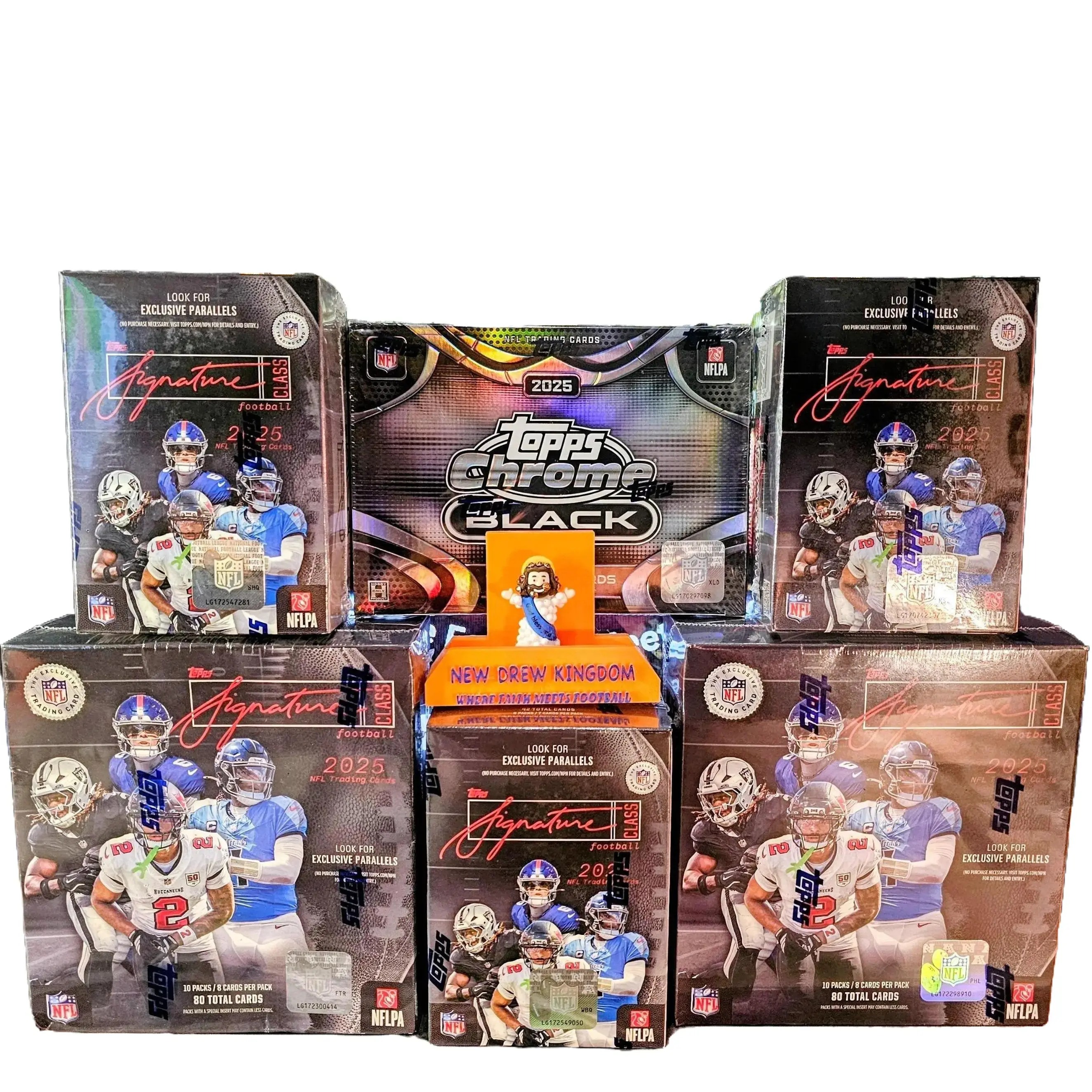 PYT #028 2025 NFL Sports Trading Card Break - 1x TOPPS CHROME BLACK Hobby Box, 5x TOPPS SIGNATURE Blasters