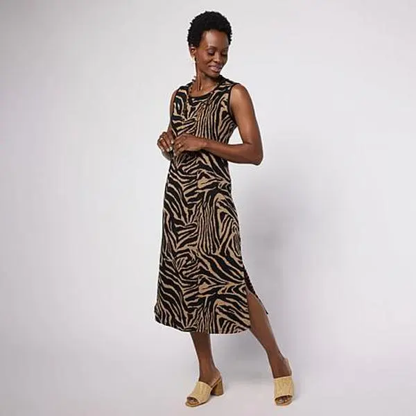 Colleen Lopez Animal Knit Sweater Knit Dress