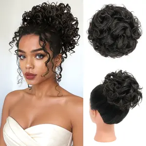 Messy Bun Hair Piece for Women, 75g Elastic Drawstring Loose Wave Curly Hair Buns HairPiece Synthetic Hair Bun Hair Extensions for Women Daily Use