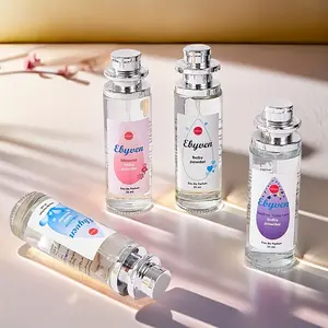 Baby Powder Perfume 4-Piece Gift Set - Long Lasting Clean Girl Fragrance Bundle - Mini Floral Vanilla Travel Size Scents for Women - Perfect Birthday Present