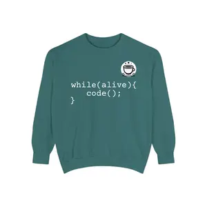 Fleece Sweatshirt while(alive) Code Design - Unisex Sweater, Programmer Gift, Coding Apparel, Computer Science Jumper, Tech Geek Top | XploreD