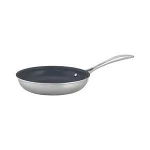 ZWILLING Clad CFX 12-inch Ceramic Coated Non-stick Stainless Steel Fry Pan with Ceraforce XTREME Coating for Easy Cooking and Cleaning Oven Safe Induction Compatible