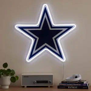 Dem Boys Neon Sign America's Team Neon Sign Light for Wall Decor Football Neon Light for Man Cave Birthday Gifts for Men With Dimmable Rugby Team Neon Sign for Bar Dorm Party Game Room Decoration