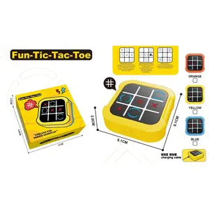 Electronic Tic Tac Toe Game Handheld Multiplayer Board Toys for Kids and Adults Portable Travel Puzzle Game with LED Lights and Sound Effects