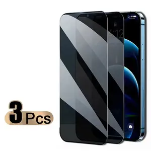 3PCS Privacy Screen Protector Camera Lens Protection for IPhone 15 Plus 14 13  12 Anti-Spy Tempered Glass Film