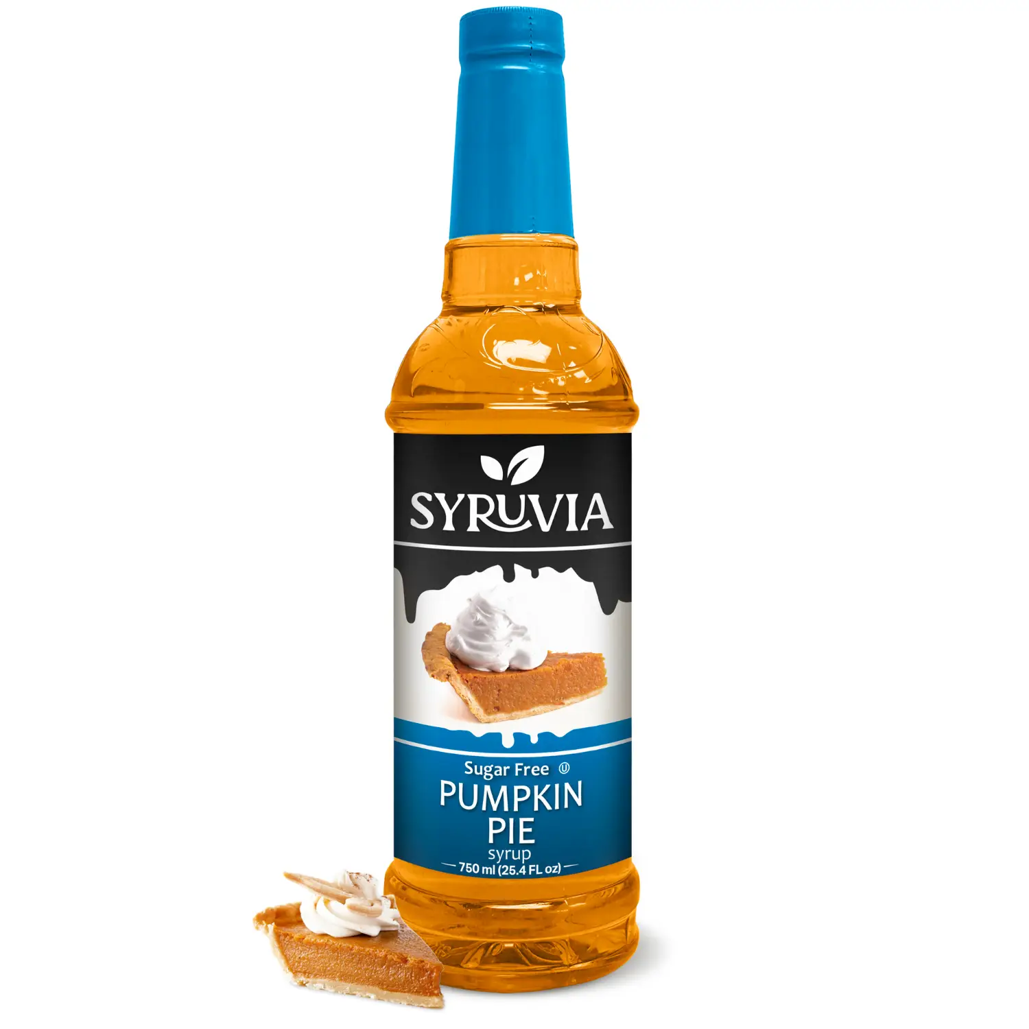 Syruvia Sugar-Free Pumpkin Pie Syrup, 25.4 fl oz – 0-Calorie Coffee Flavoring, Kosher & Gluten-Free. Perfect for Drinks, Sodas, Shakes & Desserts