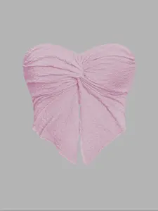 Women's Solid Color Bandeau Top, Casual Comfortable Lightweight Breathable Strapless Tube Top for Daily Wear, Women's Clothing for Summer