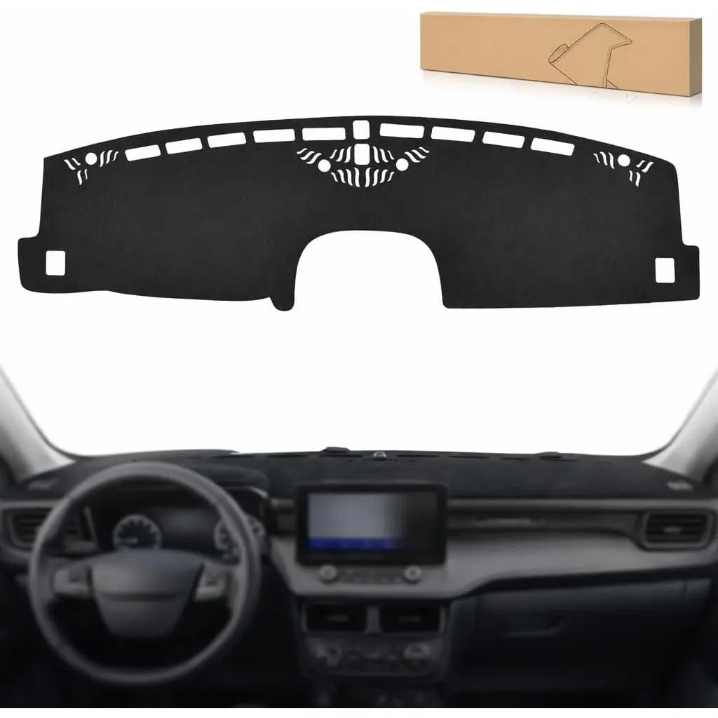Nilight Suede Material Dash Cover for Ford Maverick 2022-2024, Custom-Fit Non-Slip Dashboard Mat, Sunshade Glare Protector, Black Car Interior Accessory
