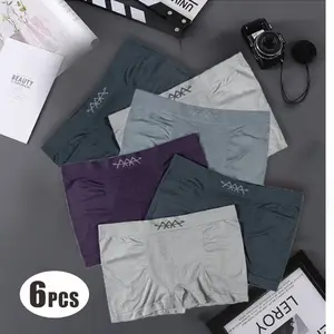 Men's "3A" Letter Solid & Tropical Floral Print Boxer Breathable Underwear with Regular Fit, Elastic Waistband & Drawstring, Fashion Comfortable Casual Panties, Vibrant Colors, Skin-Friendly Knit, Ideal for Summer Outfits 2025 Blue Clothes