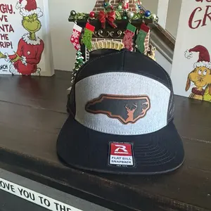 North Carolina State outline with Buck Head Richardson 168 flat bill with SnapBack snapback  hats