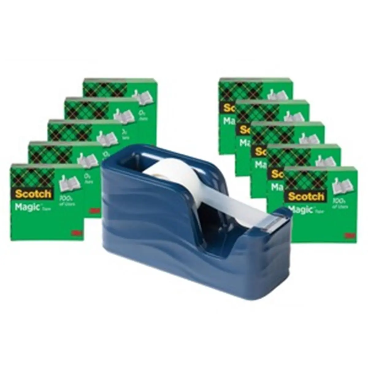 Scotch MMM810K10C20MI Wave Dispenser Magic Tape Value Pack - Pack of 10