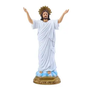 1Pc 8 Inches Jesus Christ Statue Resurrection Figurine Decor Religious Ornaments