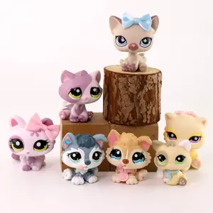 7 PC Bobble Head Figures Crouching Cat Bonbon Cat Persian Cat Husky Baby Set Toy for Kids Boys Girls Collector Set