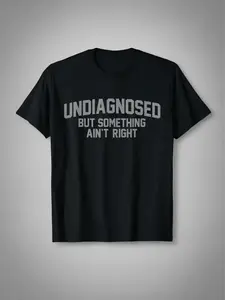 Funny Summer Knit Round Neck T-Shirt, Unconfirmed but Feels off Design, Men's Casual Streetwear Short Sleeve Top, Perfect Gift Choice, Elegant Fitted Style