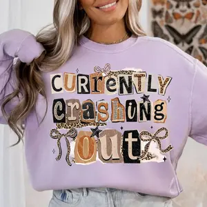 Crash Out Girly Sweatshirt Gildan 18000, Retro Funny Quote Sweatshirt, Sassy Sarcastic Shirt Design, Adult Humor Hoodie, Preppy Bow Sublimation Shirt