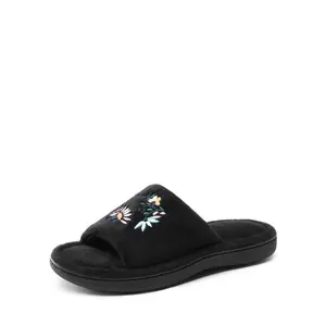 DREAM PAIRS Womens Slippers Open Toe Comfy Memory Foam Slippers for Women, Winter Ladies Slip on House Bedroom Slide Slippers