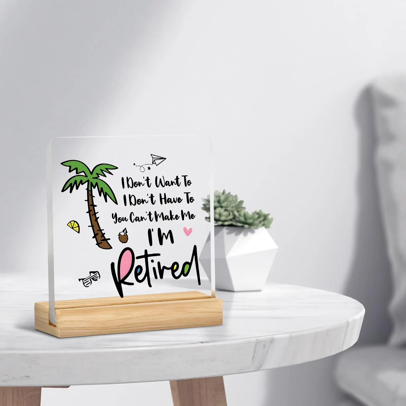 Retirement Gift, Acrylic Desktop Ornament, Retirement Gift for Women and Men Employees, Housewarming Gift, Holiday Gift, Decor, Acrylic Plaque Decor, Home Decoration, Signs, Office Home Decor