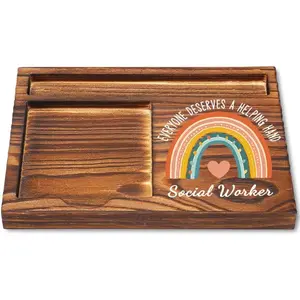 Social Worker Appreciation Gift Sticky Note Holder with Inspirational Quote for Desk Thank You Office Decor for Social Worker Women Men Self-Stick Note Pad Organizer