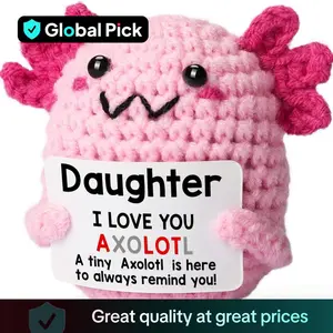 Cute Crocheted Mexican Blind Snake Plush Toy, Soft Stuffed Animal Gift for Kids Aged 5-12, Perfect Birthday Present with Card Included