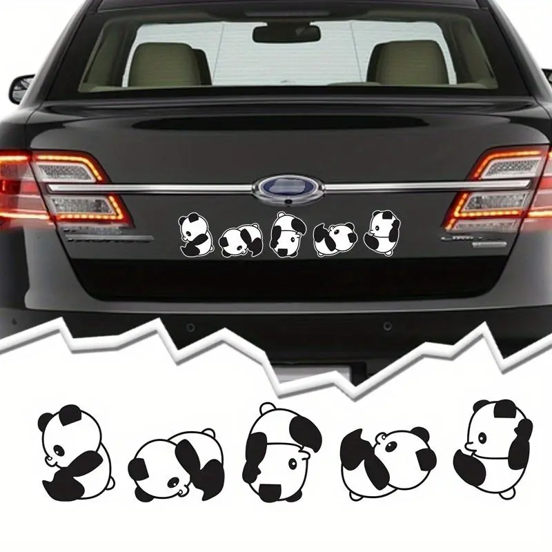 2 sets of car stickers with creative panda cute waterproof body scratches