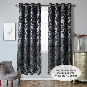 American Vintage Drapes for Home Decor, Multi-Color Jacquard Semi-Blackout Curtains, Universal Grommet Style for Living Room and Bedroom, Home Decoration Curtain