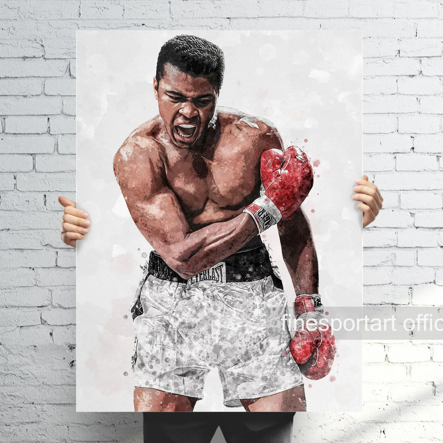 Ali Poster, Canvas, Boxing print, Sports wall art, Man Cave, Gift, Kids Room Decor Decoration Artistic