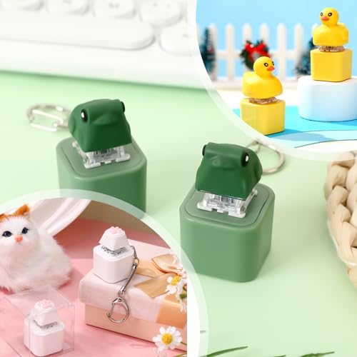 Frog Croaking Keychain, Lizard, Cat, Duck Realistic Sound Fidget – Rechargeable LED Light, Mechanical Keyboard Fidget Cute Axolotl Animal with Hand Wrist Strap Rope Durable ABS Build for Student &Adults Stress Relief