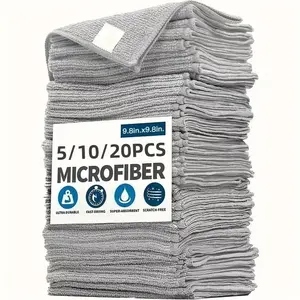 Microfiber Cleaning Cloth, 5/10/20pcs Water Absorbent Dish Cloth, Reusable Cleaning Rag, Kitchen Cleaning Tool for Glass, Cooktop, Pot, Bowl, Faucet