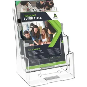 MaxGear Brochure Holder 3 Tier 6x9 inch Acrylic Literature Display Stand Clear Plastic Flyer Holder Wall Mount or Countertop Use for Pamphlets, Booklets, 1 Pack