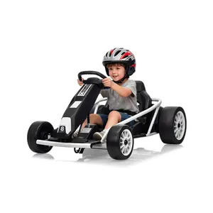 24V Electric Go Kart for Kids - Dual 300W Motors, 8MPH Fast Drifting, Music & Horn, Max Load 155Lbs, Four-Wheeler Racing Ride-On Toy Car
