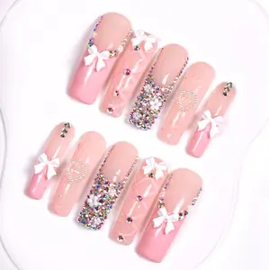 Lovful | Curved Mid Length 1.7" Eagle & Hawk Curve Claw Handmade Acrylic Press On Nails | 10PCS Reusable, Salon Quality,H26-H217