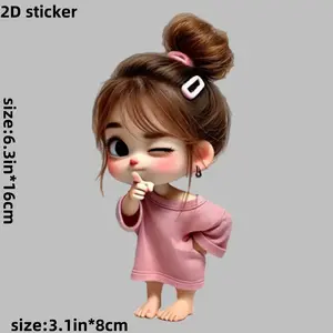 Cute Naughty Girl Car Stickers for Girls Premium Vinyl Waterproof Decals for Cars Motorcycles Trucks Laptop Bumper Toilet Wall Scratch Cover Decoration